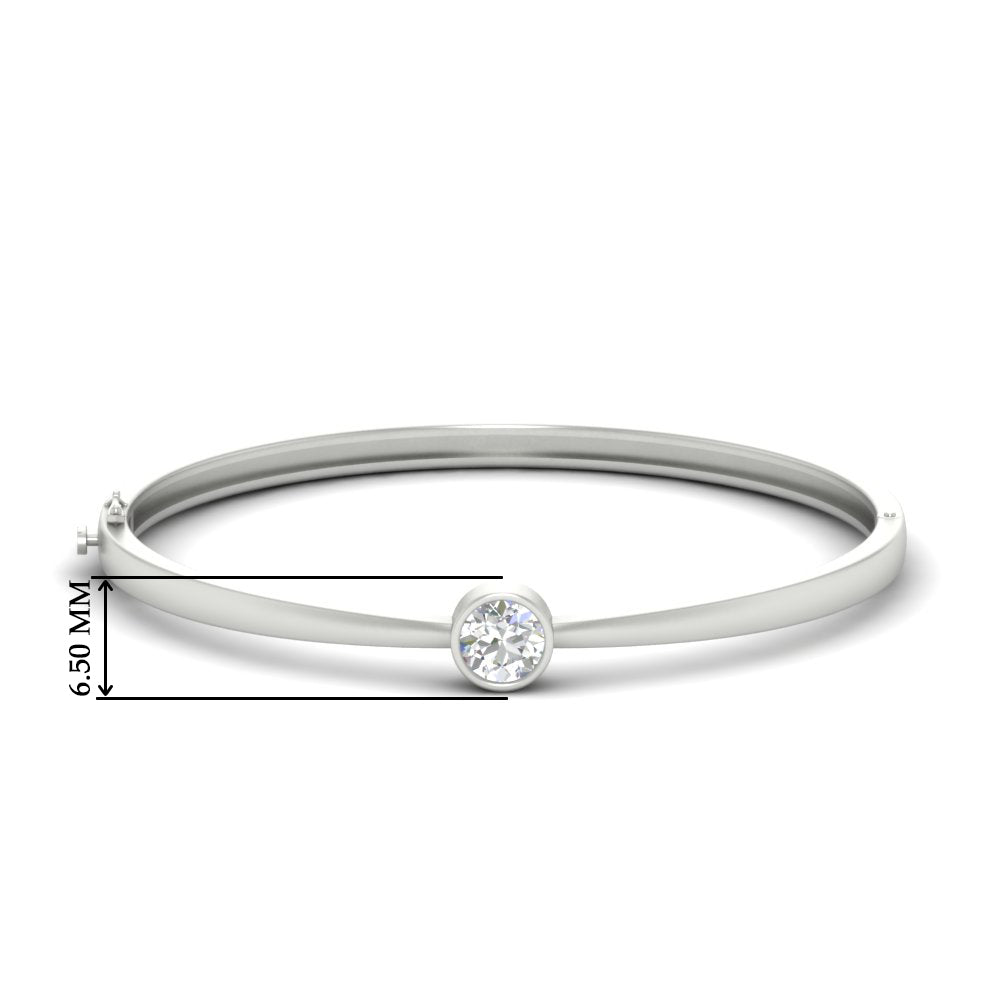Minimalist Solitaire Bangle Bracelet