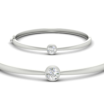 Minimalist Solitaire Bangle Bracelet