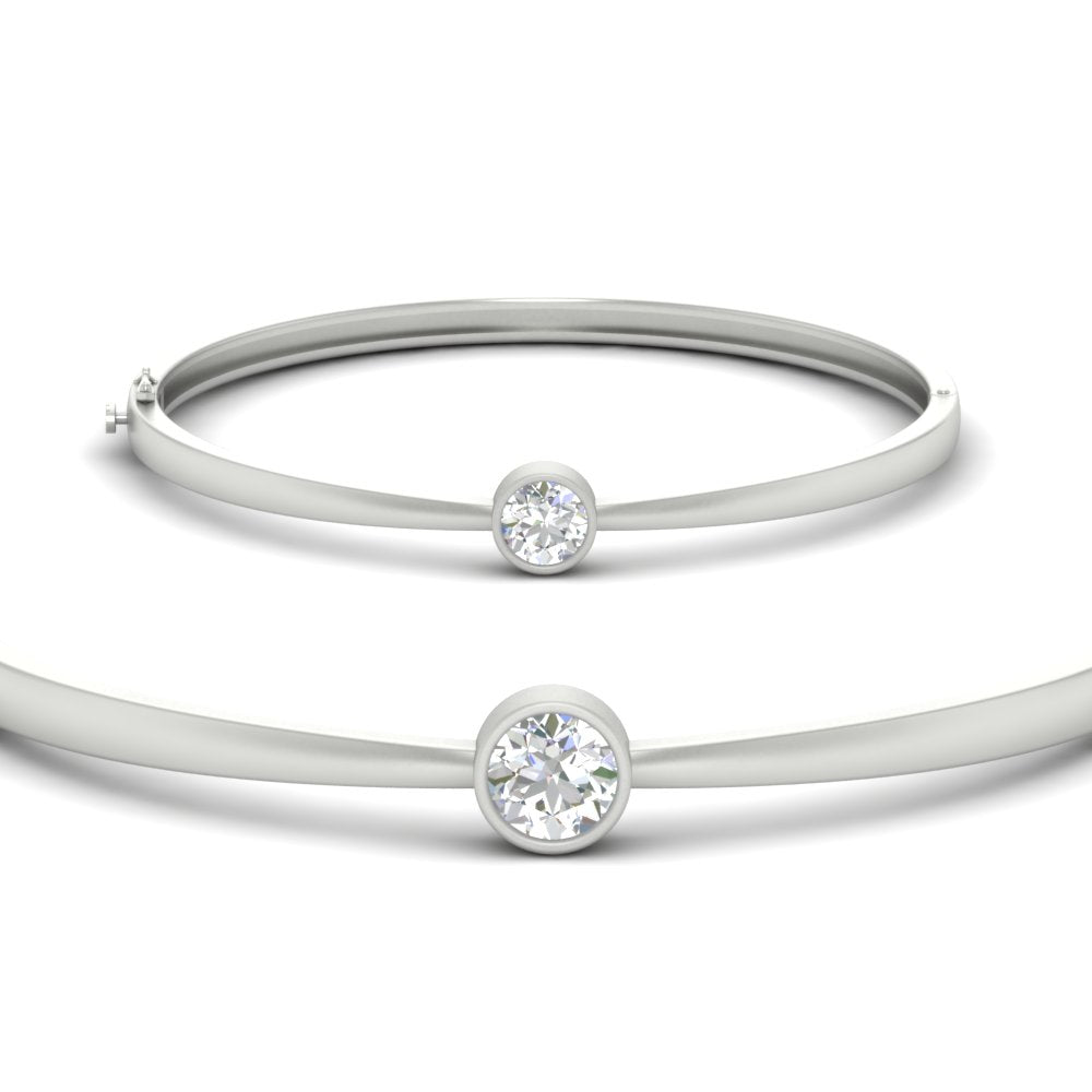 Minimalist Solitaire Bangle Bracelet