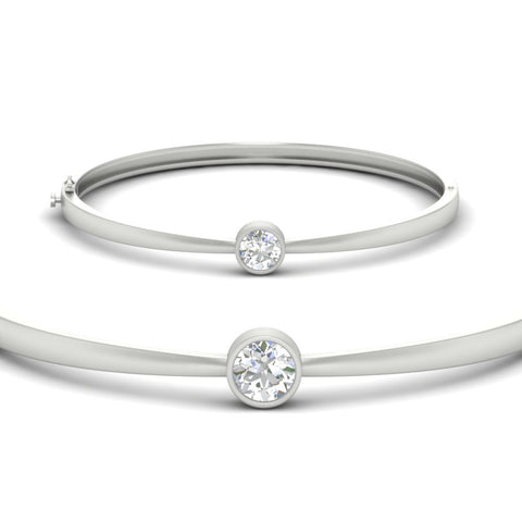 Minimalist Solitaire Bangle Bracelet