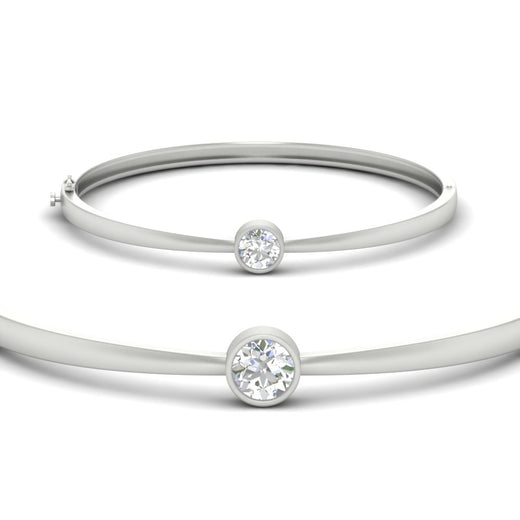 Minimalist Solitaire Bangle Bracelet