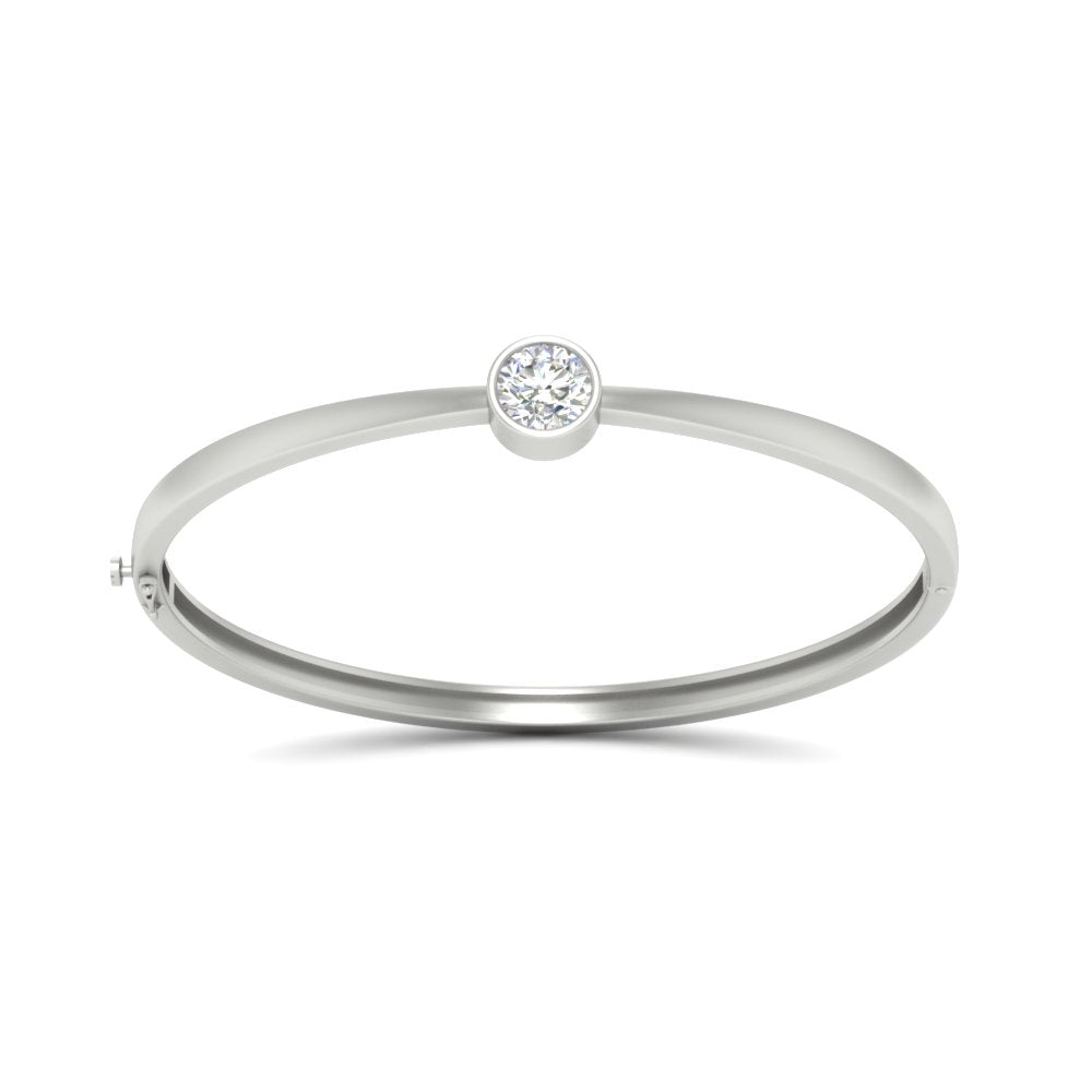 Minimalist Solitaire Bangle Bracelet