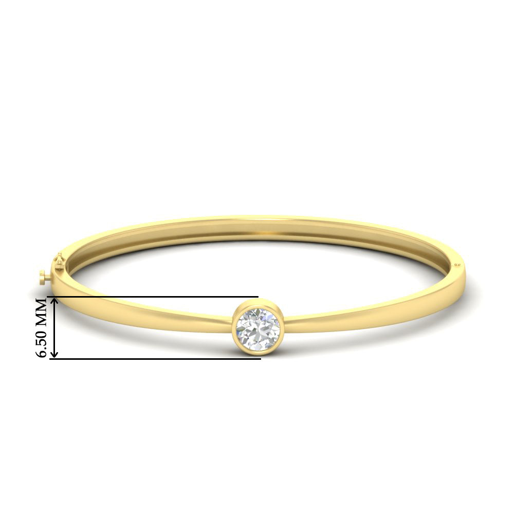 Minimalist Solitaire Bangle Bracelet