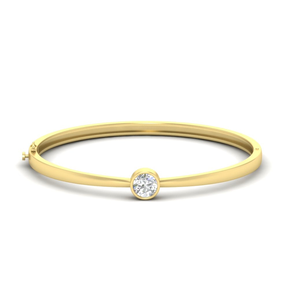 Minimalist Solitaire Bangle Bracelet