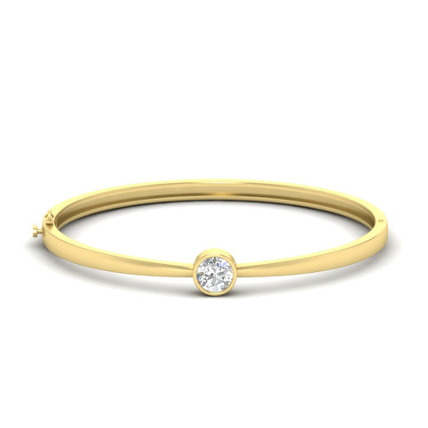 Minimalist Solitaire Bangle Bracelet