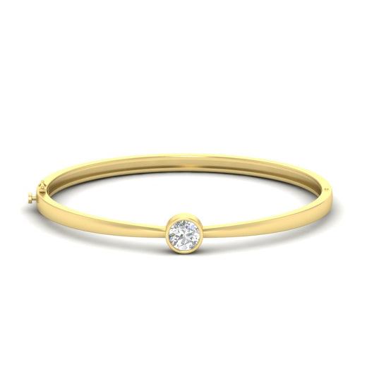 Minimalist Solitaire Bangle Bracelet