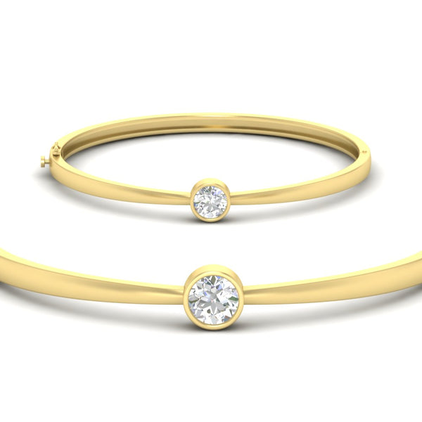 Minimalist Solitaire Bangle Bracelet