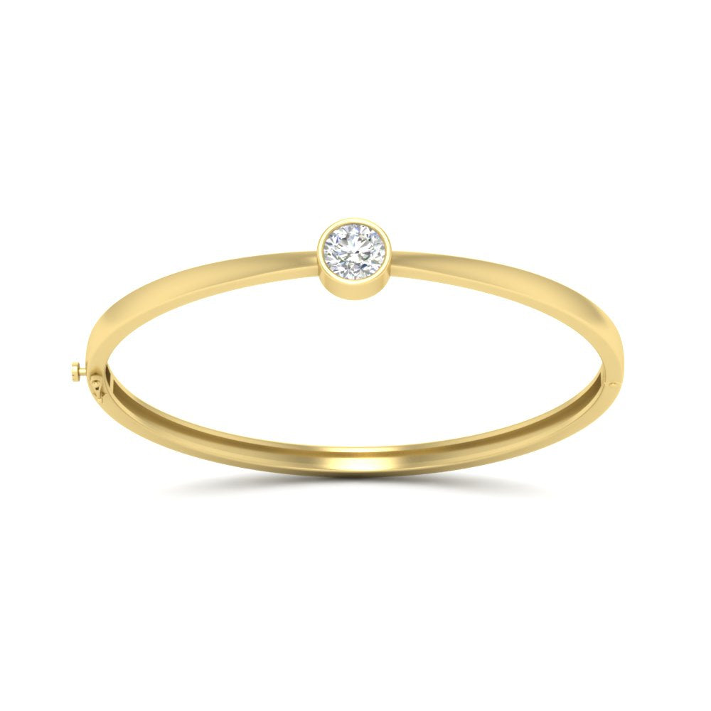 Minimalist Solitaire Bangle Bracelet