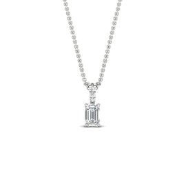 Pavé Bail Emerald Cut Diamond Pendant