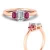 Load image into Gallery viewer, 0.50-ct-emerald-cut-three-stone-pink-sapphire-engagement-ring-in-rose-gold-fdenr9299emgsadrpiangle3-0.50ct-nl-rg.jpg