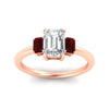 Load image into Gallery viewer, 0.50-ct-emerald-cut-three-stone-ruby-engagement-ring-in-rose-gold-fdenr9299emgrudrangle5-0.50ct-nl-rg