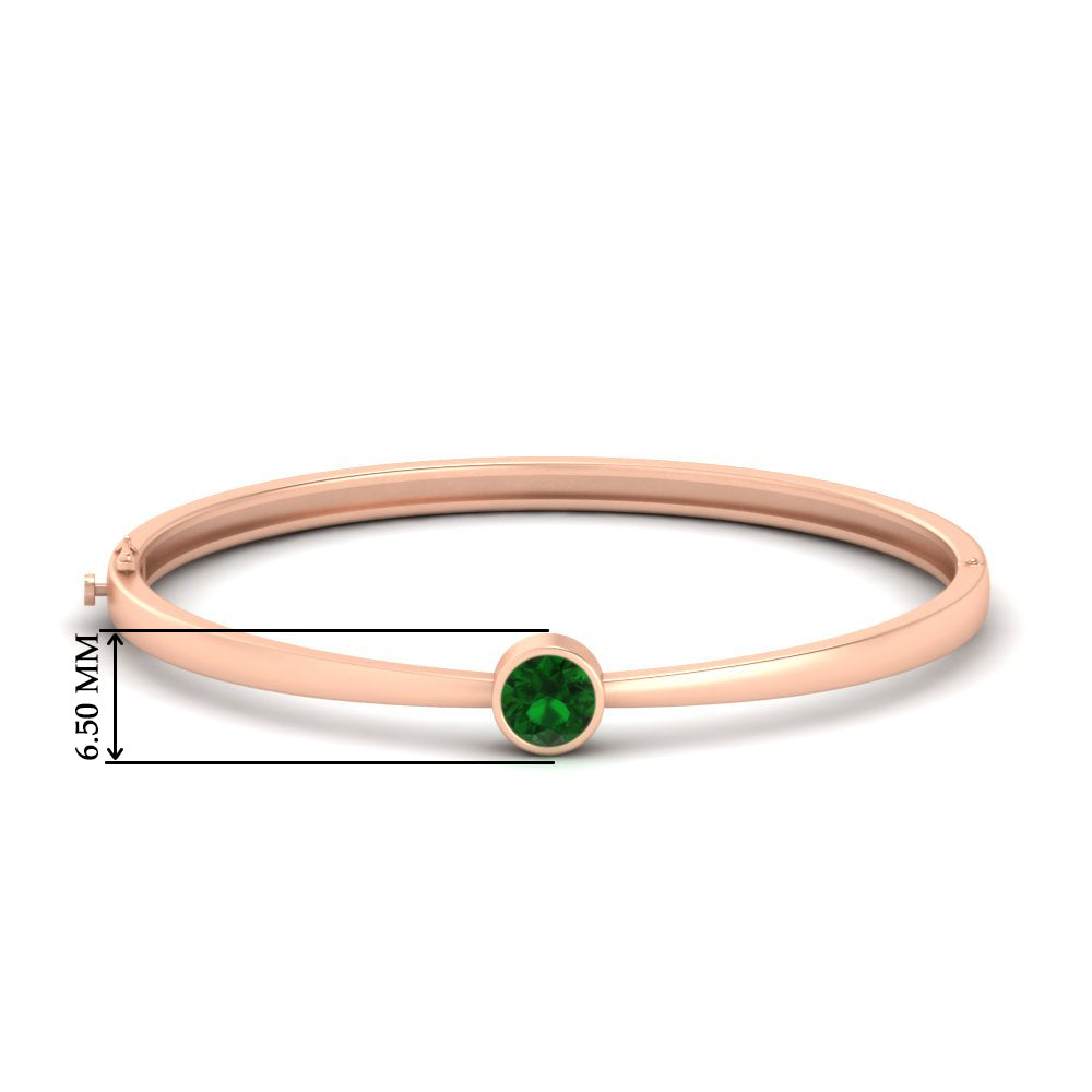Minimalist Solitaire Bangle Bracelet