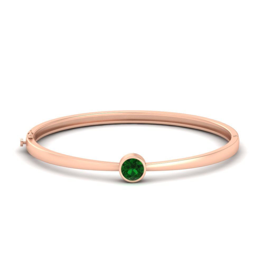 Minimalist Solitaire Bangle Bracelet