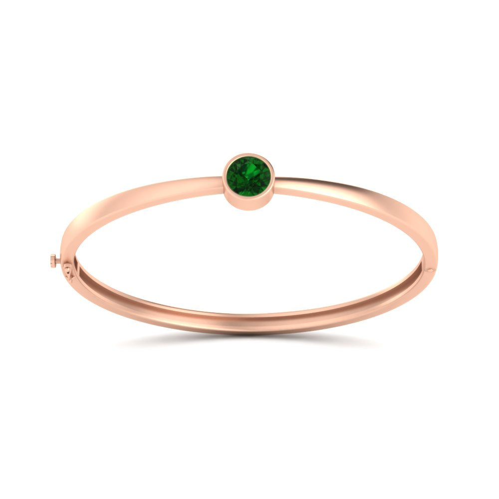 Minimalist Solitaire Bangle Bracelet
