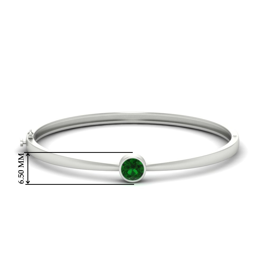 Minimalist Solitaire Bangle Bracelet