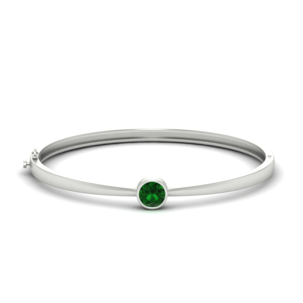 Minimalist Solitaire Bangle Bracelet