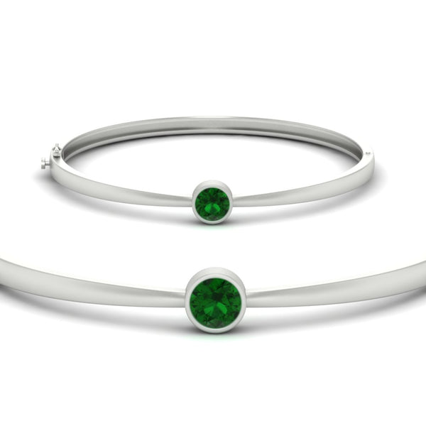 Minimalist Solitaire Bangle Bracelet