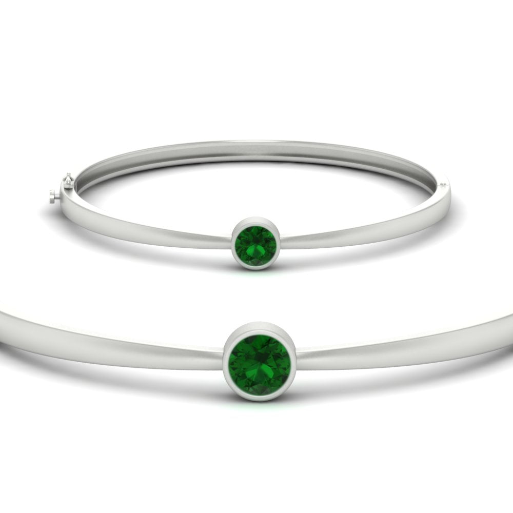 Minimalist Solitaire Bangle Bracelet