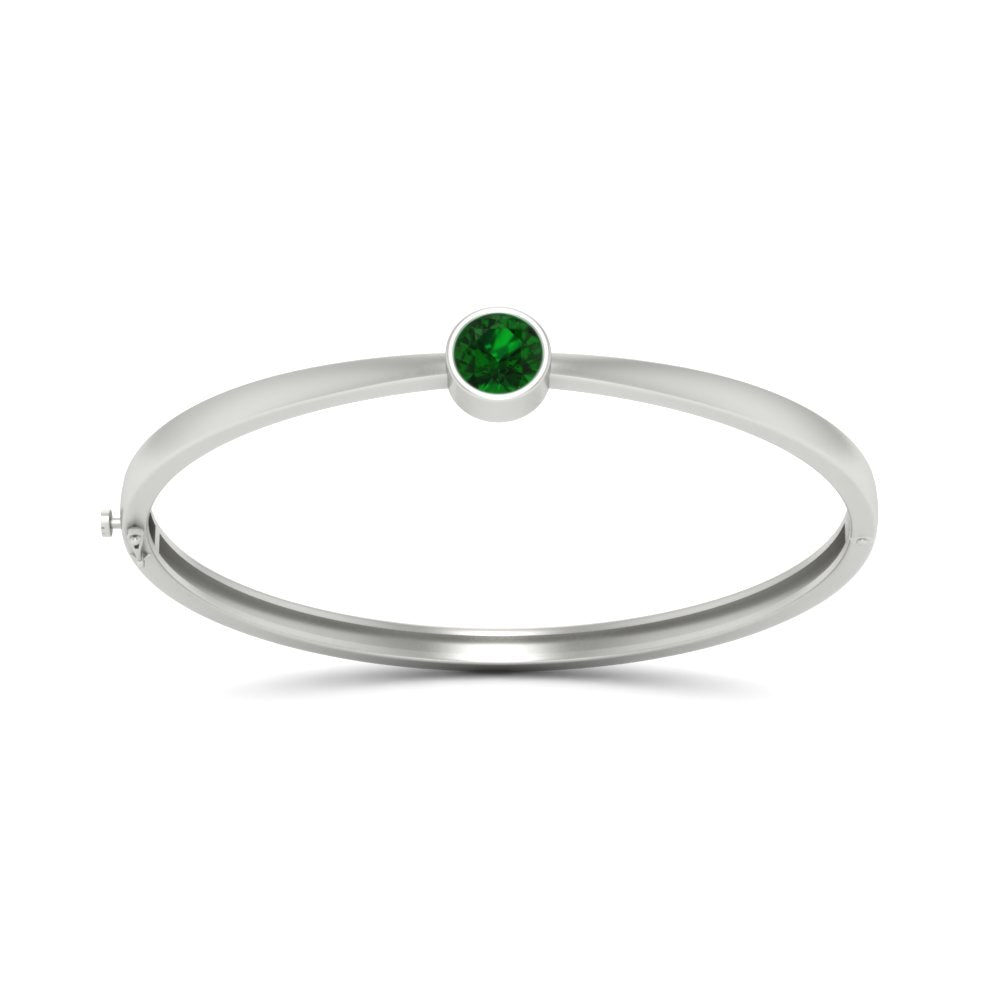 Minimalist Solitaire Bangle Bracelet