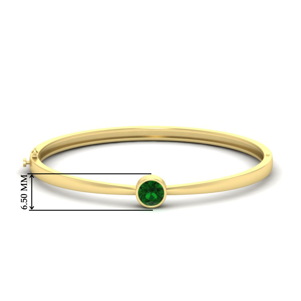Minimalist Solitaire Bangle Bracelet
