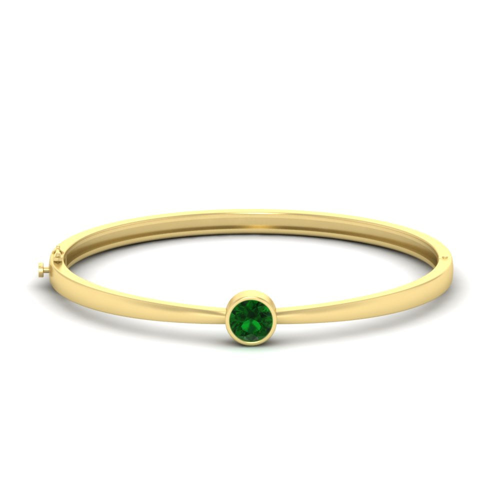 Minimalist Solitaire Bangle Bracelet