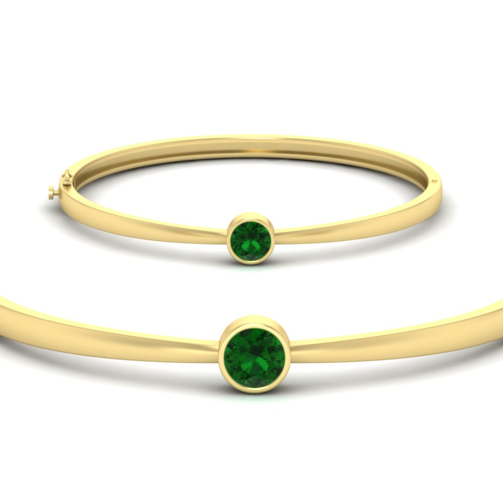 Minimalist Solitaire Bangle Bracelet