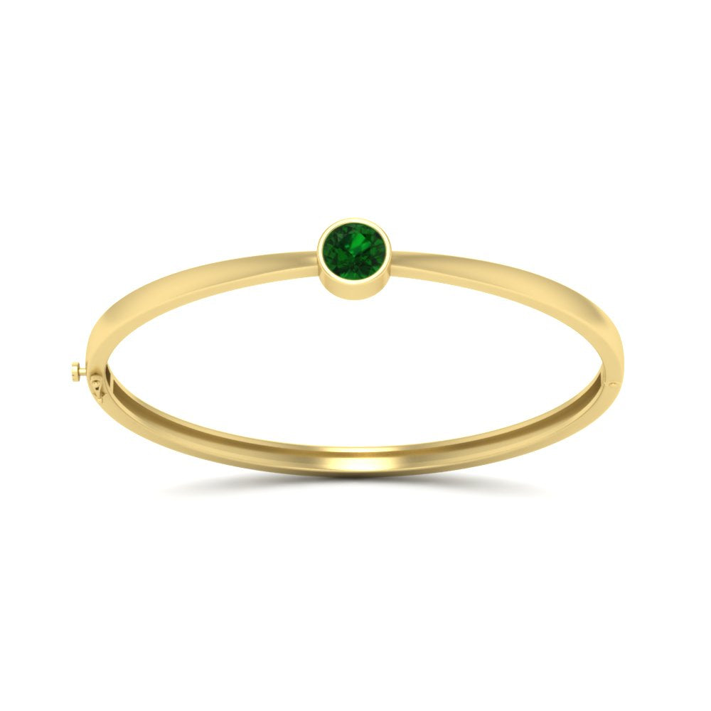 Minimalist Solitaire Bangle Bracelet