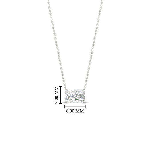 Horizontal Radiant Diamond Solitaire Pendant