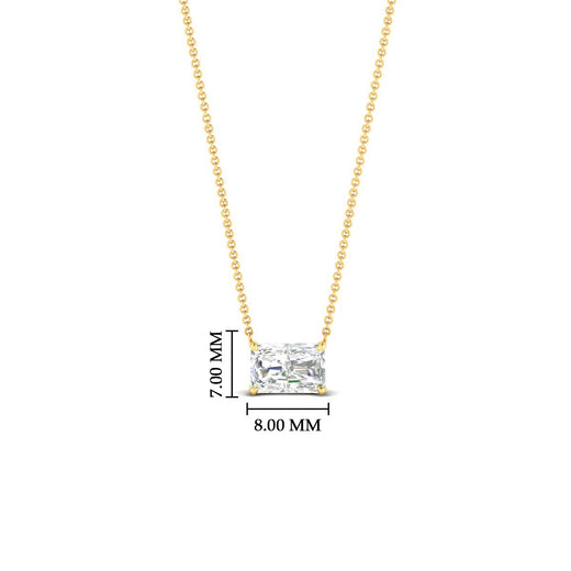 Horizontal Radiant Diamond Solitaire Pendant