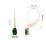 Load image into Gallery viewer, 0.50-ct-leverback-oval-drop-dangle-emerald-earrings-in-rose-gold-fdear11236ovgemgrangle4-0.50ct-nl-rg-hw.jpg?v=1765455487