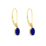 Load image into Gallery viewer, 0.50-ct-leverback-oval-drop-dangle-sapphire-earrings-in-yellow-gold-fdear11236ovgsablangle3-0.50ct-nl-yg.jpg?v=1765455487