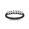 Load image into Gallery viewer, 0.50-ct-oval-seven-stone-diamond-anniversary-band-in-black-gold-fdwb8008ovangle5-0.50ct-nl-bg.jpg