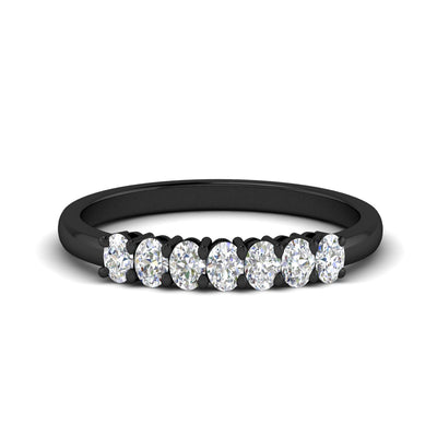 Half Carat Oval Seven Stone Diamond Anniversary Ring