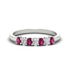 Load image into Gallery viewer, 0.50-ct-oval-seven-stone-pink-sapphire-anniversary-band-in-white-gold-fdwb8008ovgsadrpisleep-0.50ct-nl-wg.jpg