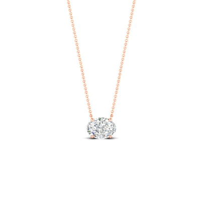 East West Oval Solitaire Pendant