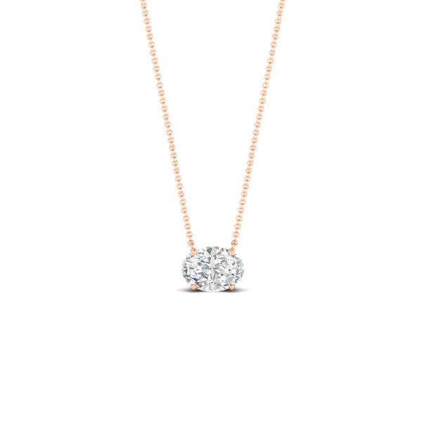 East West Oval Solitaire Pendant