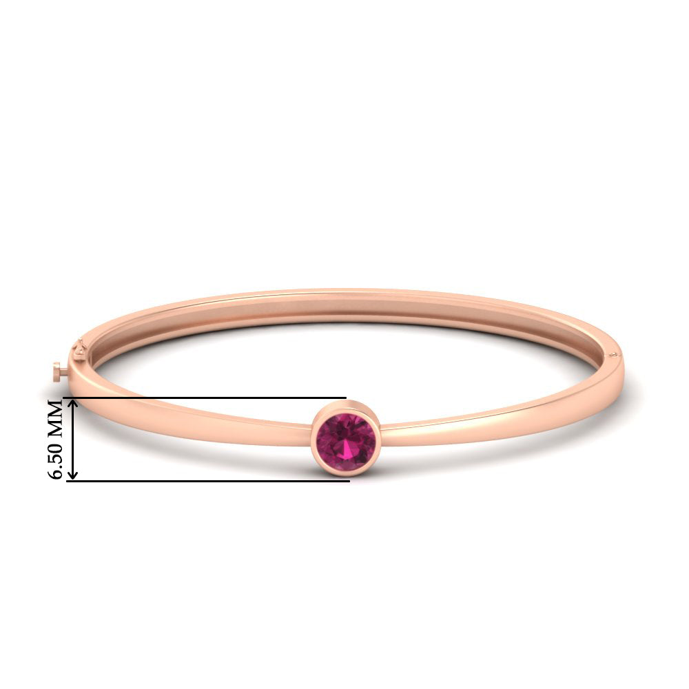 Minimalist Solitaire Bangle Bracelet