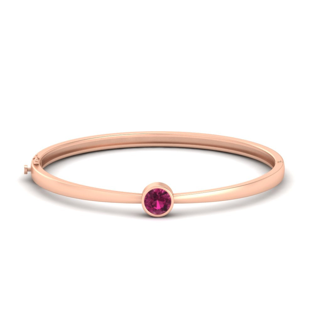 Minimalist Solitaire Bangle Bracelet