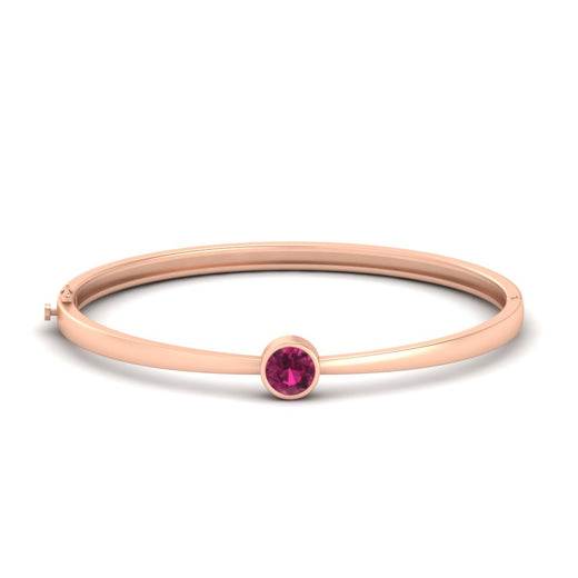 Minimalist Solitaire Bangle Bracelet