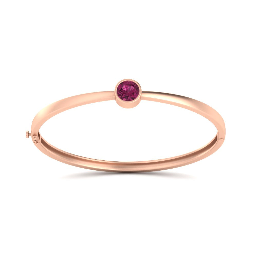 Minimalist Solitaire Bangle Bracelet
