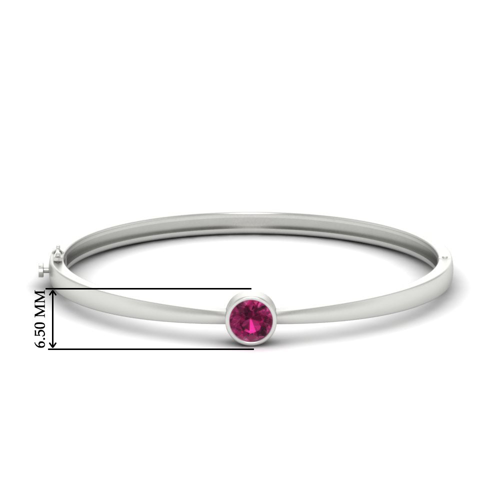 Minimalist Solitaire Bangle Bracelet