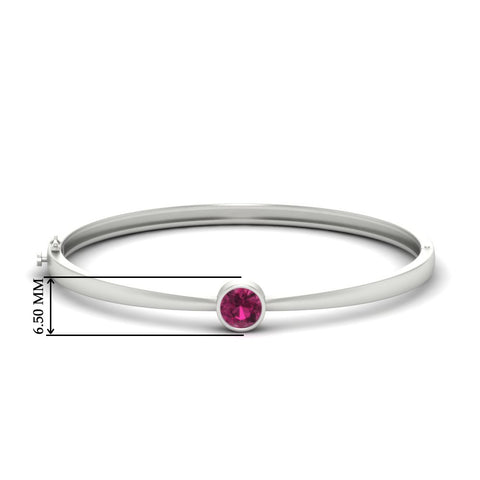 Minimalist Solitaire Bangle Bracelet
