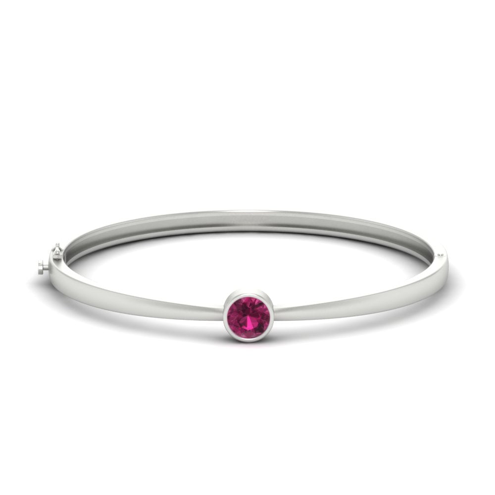 Minimalist Solitaire Bangle Bracelet