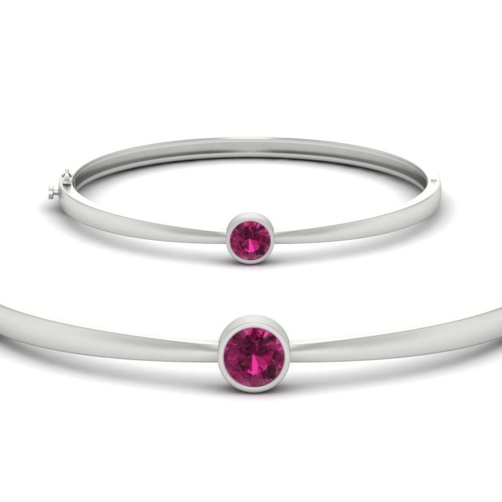 Minimalist Solitaire Bangle Bracelet