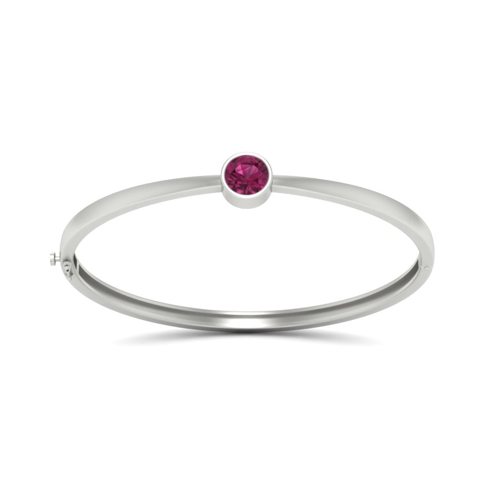 Minimalist Solitaire Bangle Bracelet