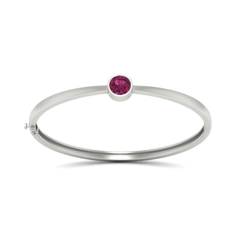 Minimalist Solitaire Bangle Bracelet
