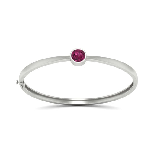 Minimalist Solitaire Bangle Bracelet