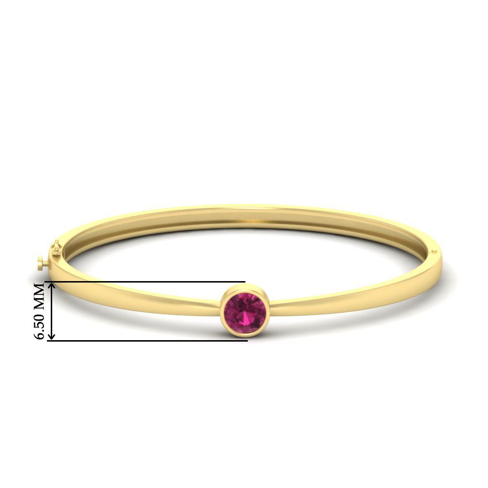 Minimalist Solitaire Bangle Bracelet