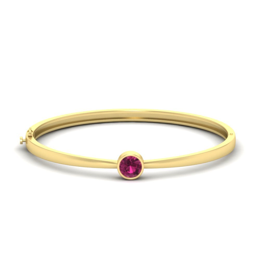 Minimalist Solitaire Bangle Bracelet