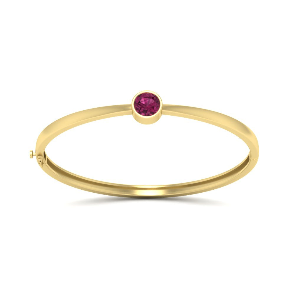 Minimalist Solitaire Bangle Bracelet
